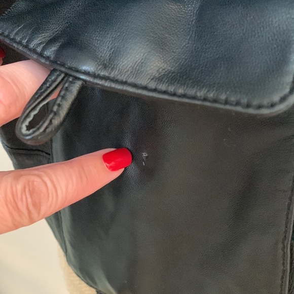 MADISON MARCUS Designer Genuine leather black ruffle pleated jacket M Nordstrom - Picture 7 of 11